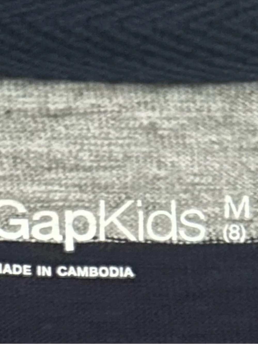 Gap Navy and Grey “Crew” Graphic Print Short Sleeve Henley Tee Size Medium